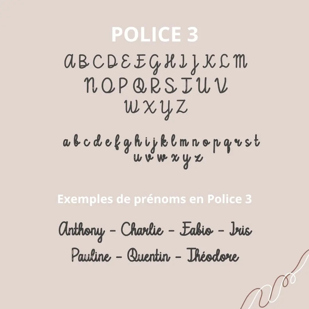 Exemple de police d’écriture pour nuage prénom bébé, personnalisation décoration murale chambre nouveau-né.