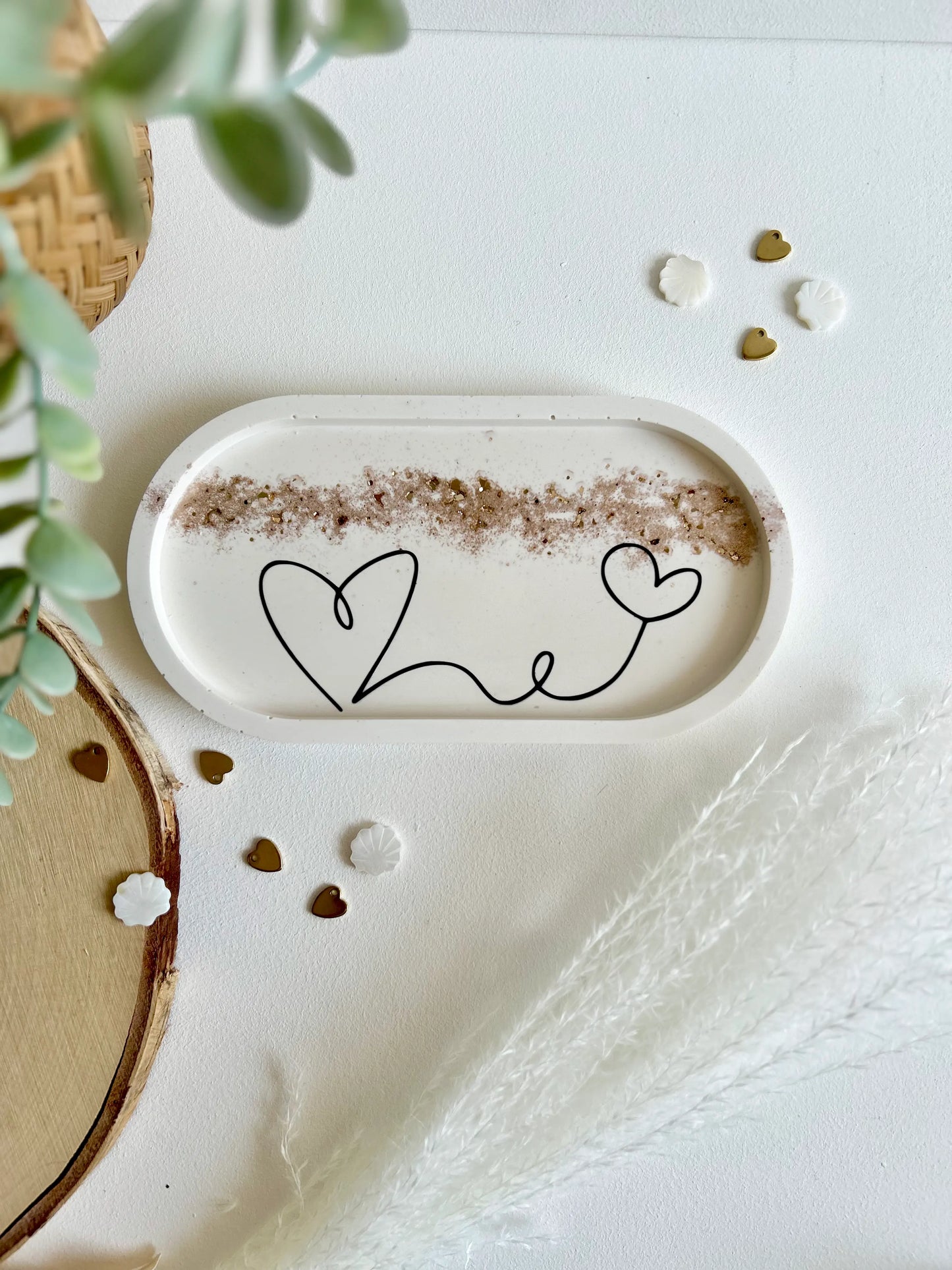 Plateau oval line art coeur
