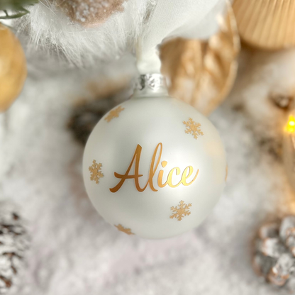 Boule de Noël Personnalisée en Verre - Prénom Enfant