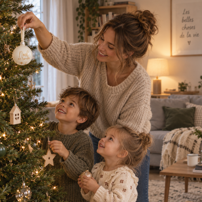 Boule de Noël en Verre - Noël en Famille