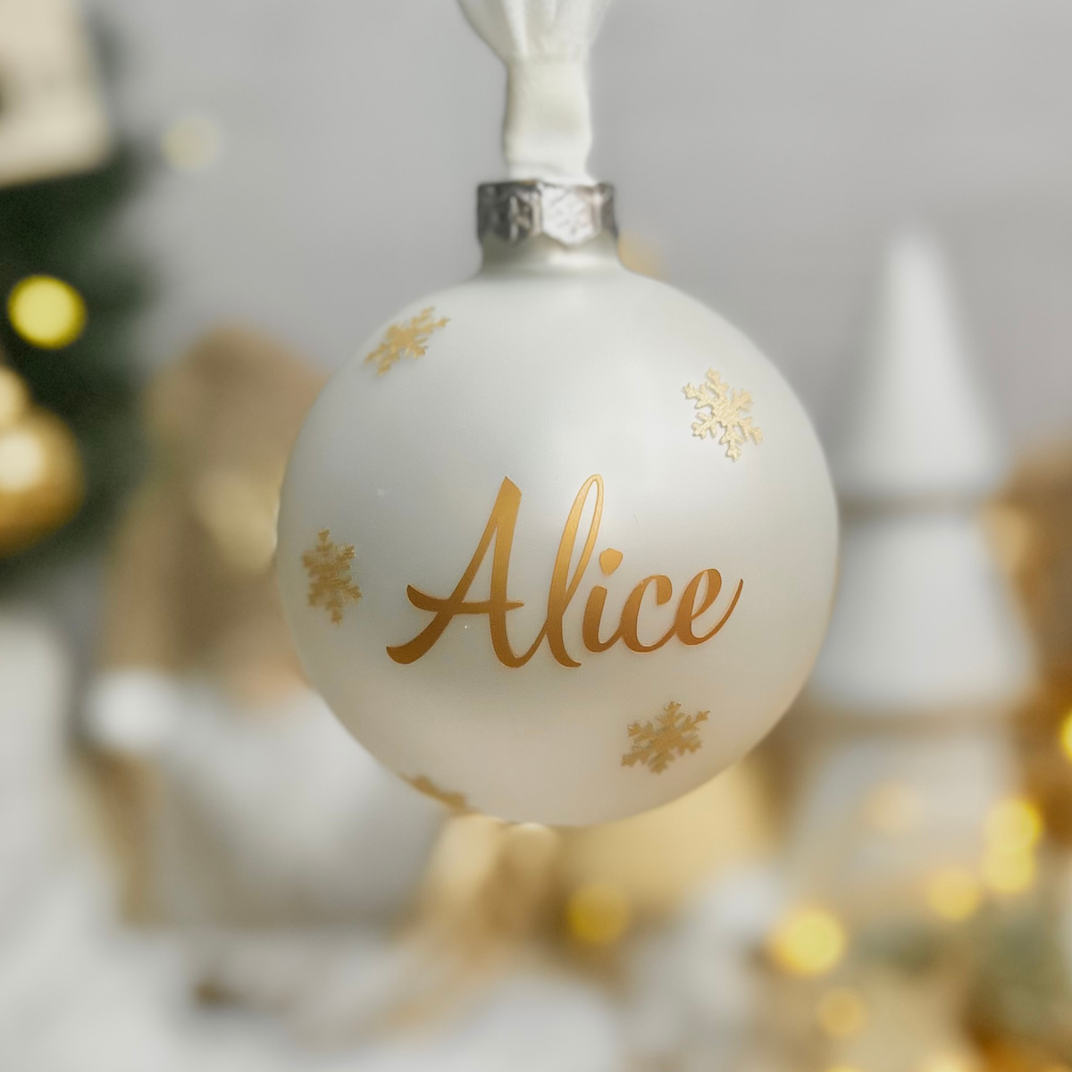 Boule de Noël Personnalisée en Verre - Prénom Enfant