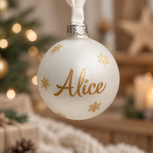 Boule de Noël Personnalisée en Verre - Prénom Enfant