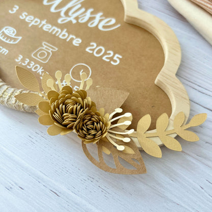 Nuage Information Naissance - Beige Doré