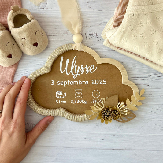 Nuage Information Naissance - Beige Doré