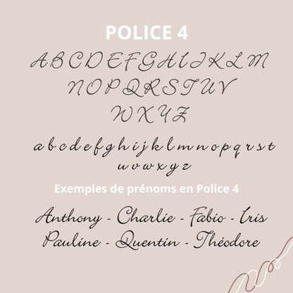 Aperçu de la quatrième variante de police d'écriture pour la personnalisation du prénom sur les créations Petit Polisson.
