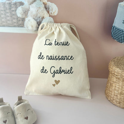 Pochon personnalisé - La tenue de naissance