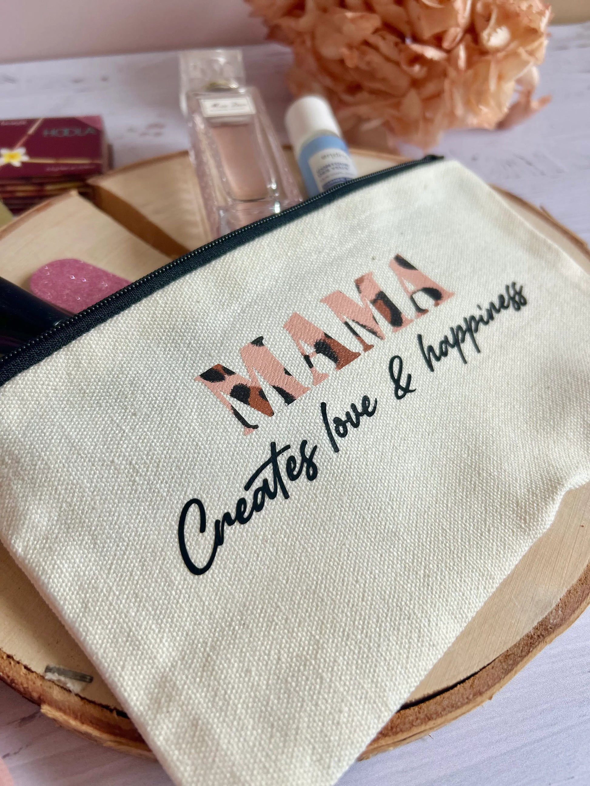 Trousse mama motif panthère – Message inspirant pour fête des
